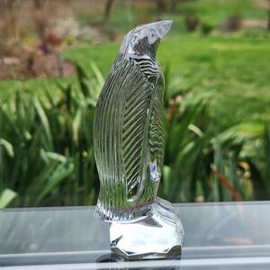 Vtg Waterford Crystal Emperor Penguin Figurine Paperweight Abstract Modern Style